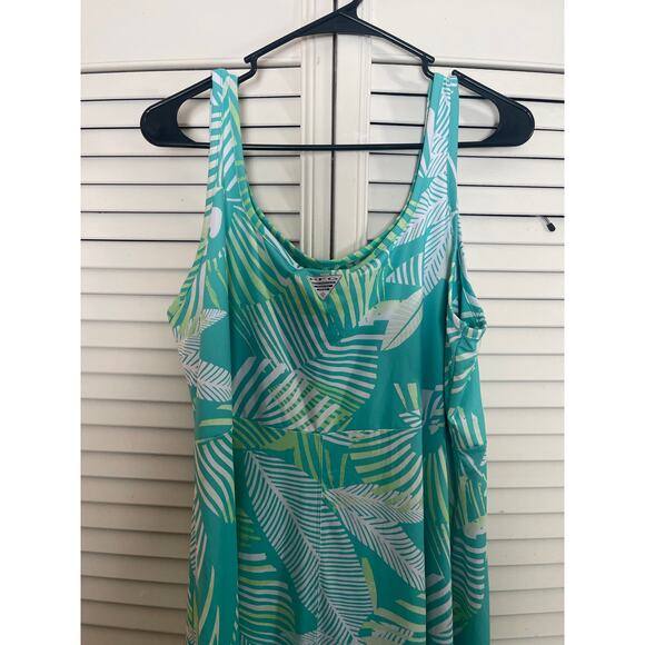 Columbia PFG Freezer III Tank Dress Cooling UPF 50 Blue White Leaf Size XXL - Picture 6 of 8